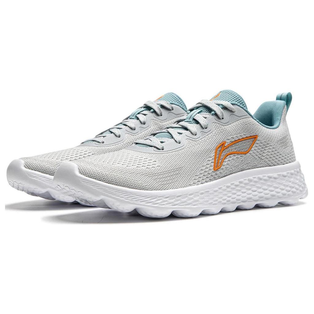 Li Ning Cloud Motion Comfortable Flexible Shock Absorption Non-Slip Breathable Reflective Low-Top Casual Running Shoes Men sneaker Mist-Gray ARSU023-3