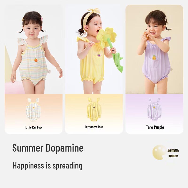 Balabala Baby Girl s Summer Short-Sleeve Romper 90