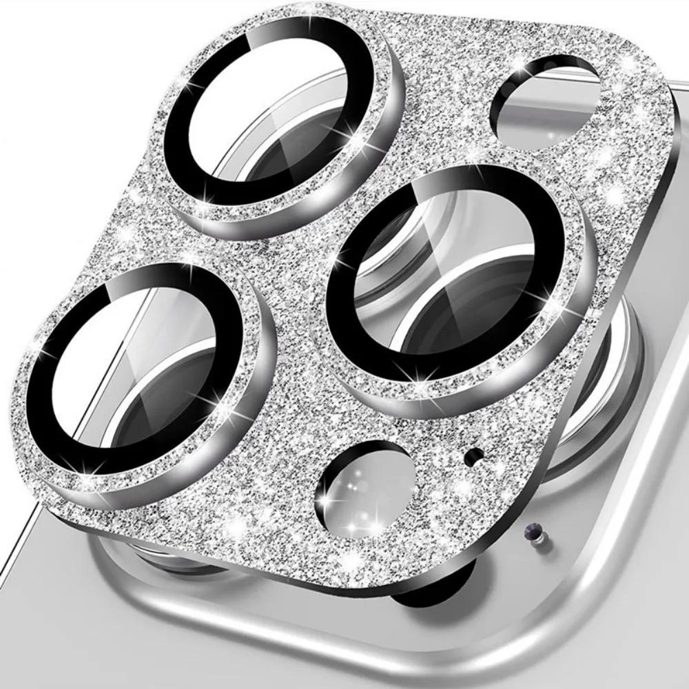 Glitzer-Diamant-Kameraobjektivschutz für iPhone 14 15 Pro 14Pro 13Pro Max, vollständiger Objektivring aus Glas für iPhone 14ProMax-Film