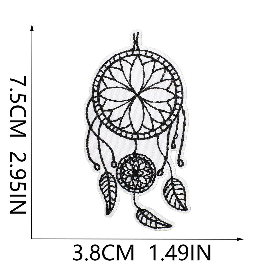 Wind Chime Embroidery Cloth Sticker Cute Bulldog Bag Decorative Patch Sticker Art Embroidery Label Red Lip Stamp Sticker