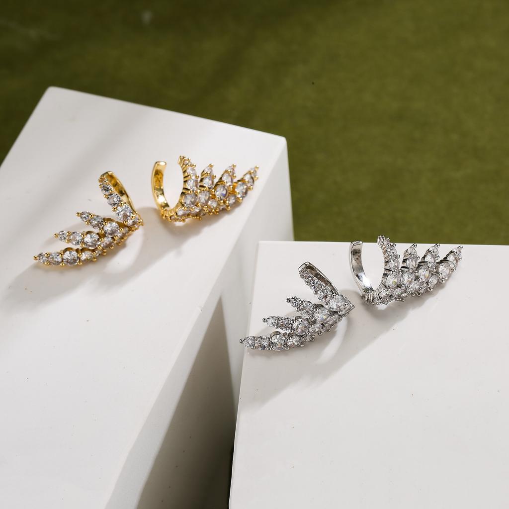 HECHENG,New Fashion Crystal Rhinestone Ear Cuff, CZ Earrings for Women Zircon Accessories Women Gifts ,Wholesale