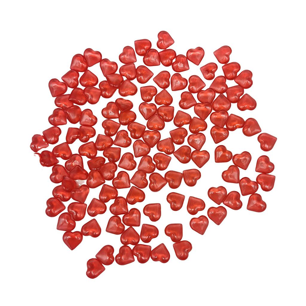 10mm Smooth Acrylic Red Hearts Valentine's Day Wedding Decoration DIY Accessories