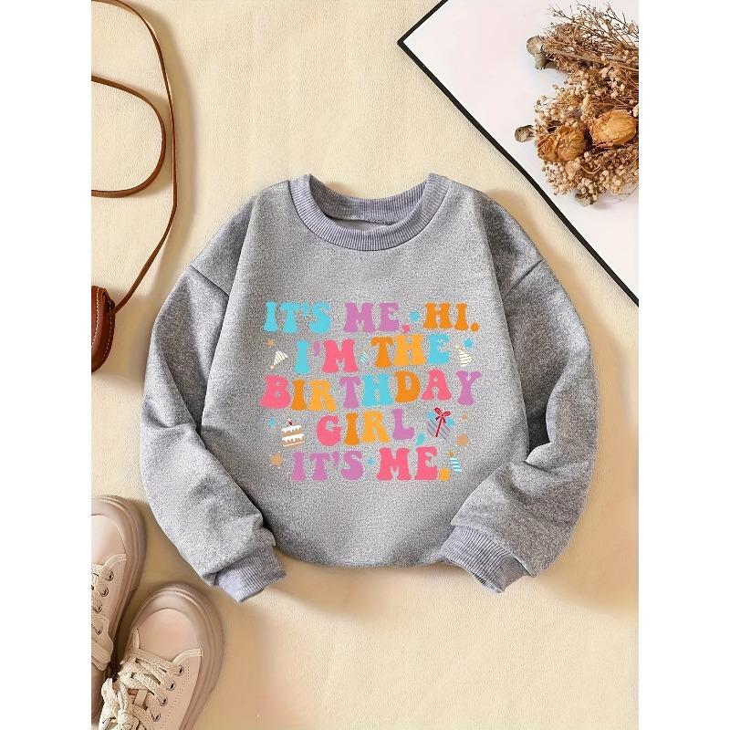 Kids Sweatshirt Creative Letter Pattern Stylish Casual Round Neck Sweatshirt Suitable for Everyday Parties, Vacations, And Gifts