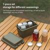 1.1L Outdoor Camping Storage Box Travel BBQ Utensils Organizer Seasoning Bottle Storage Box Portable Desktop Tissue Container