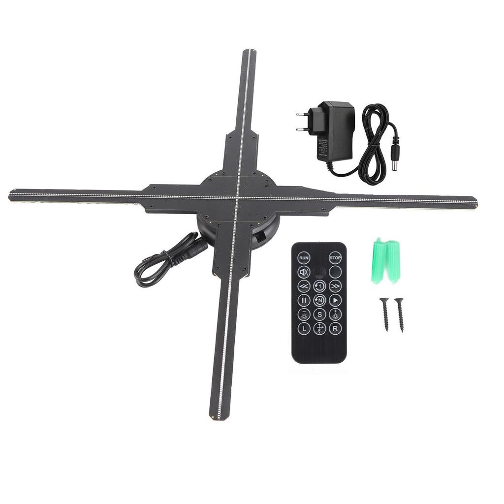 3D Hologram Fan 45cm 4 Blades 3D Holographic Projector Video Advertising Display Fan with 512LED 8GB Memory Card for Party Bar