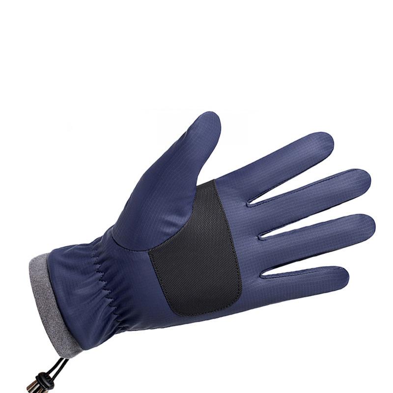 Motorcycle Gloves for Men Winter Warm Fleece Waterproof Thick Motorcycle Non-slip Outdoor Skiing Soft Riding Windproof Gloves
