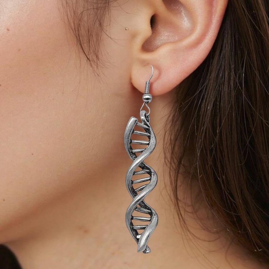 Elegant DNA Double Helix Earrings Ear Hooks Inspired By Science For Women Students And Teachers In Copper Materials