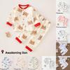 Childrens Cotton Pajama Set With Animal Prints For Newborns And Infants