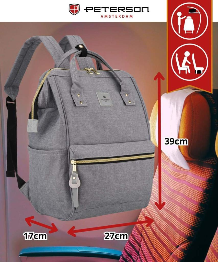 Fabric Backpack PTN ALFA-5288 Gray