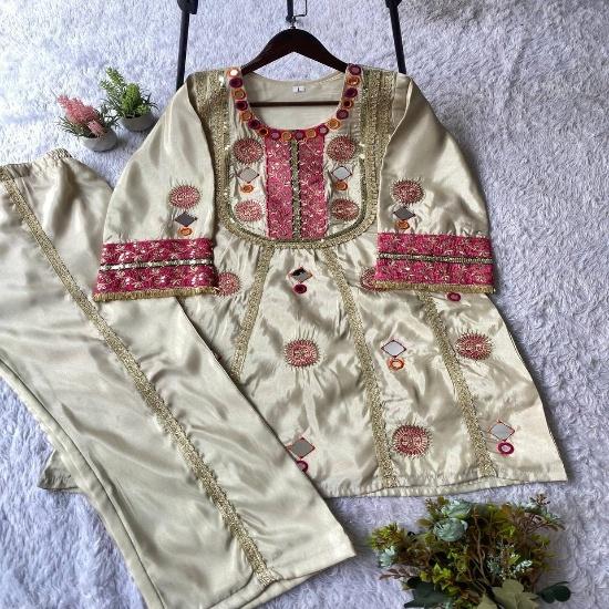 The Meera Mirror-Work & Gota Kurta Set M