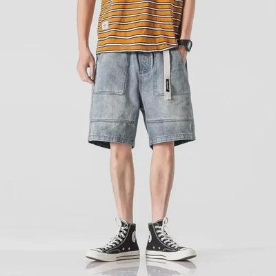 Pantalones Cortos de Verano de Hip-Hop para Hombre: Tendencia Japonesa, Casual de Corte Holgado, Ropa de Trabajo de Cinco Puntos