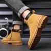 Fashion Male Winter Plush Snow Boots Low Top Mens Sneakers Stylish for Men Motocross Boots Lace-Up All-match Men Boots Men's Shoe
