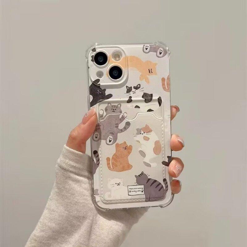Couple Cat Dog Wallet Card Holder Case For Samsung Galaxy A15 A25 A54 A34 A23 A24 A14 A53 A05 A06 A05S A04 A04E A33 A12 A52 A50S