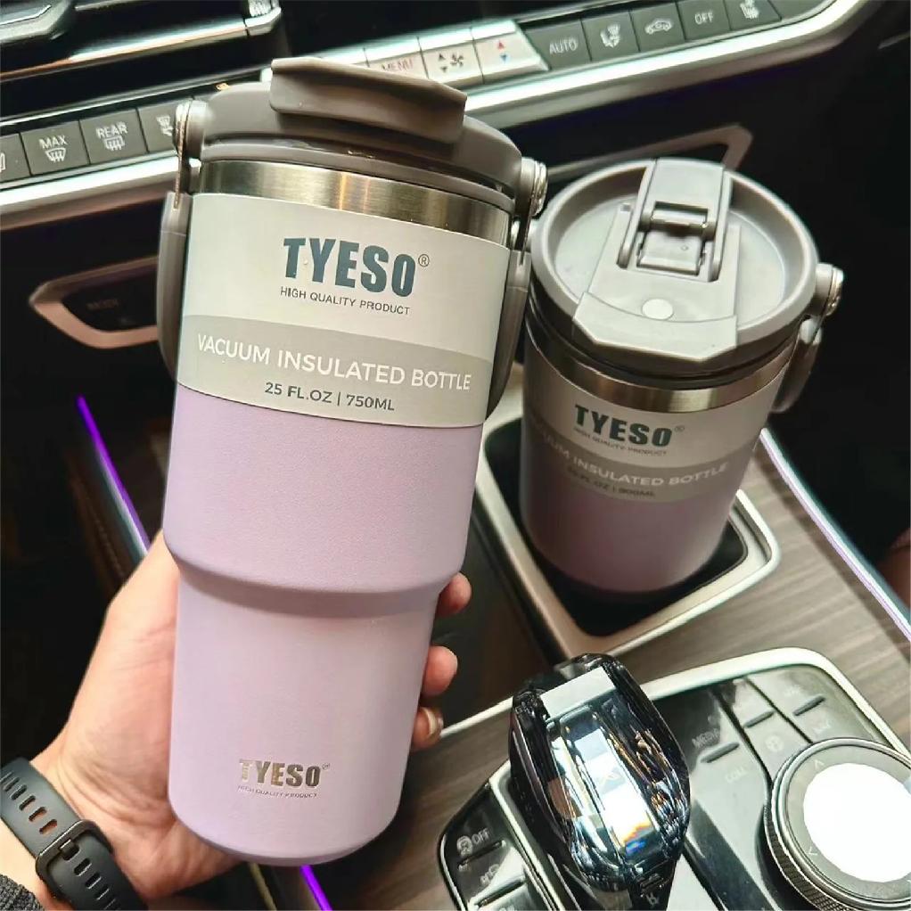 TYESO Large Capacity Stainless Steel Thermo Bottle Car Coffee Cup Keep Cold and Heat Thermal Mug Sport Water Bottle Vacuum Flask