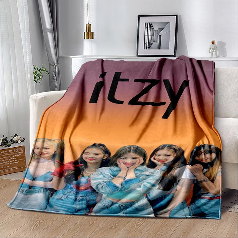 3D KPOP ITZY Star Soft Plush Blanket,Flannel Throw Blanket for Living Room Bedroom Bed Sofa Cover Gift