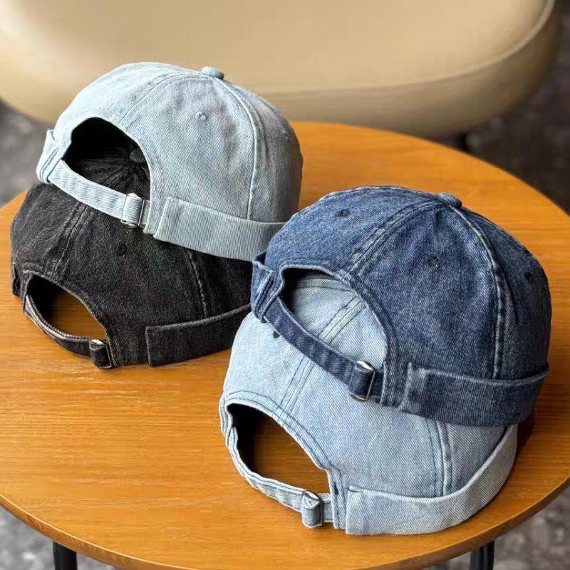Fashion Denim Docker Cap Brimless Hat Solid Skullcap Solid Color Sailor Cap Beanie Hats Men Women Bucket Cap Adjustable Dad Hat