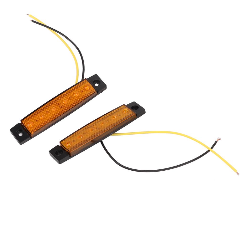 10PCS 6LEDs Side Marker Lights Amber Lighting DC12V IP68 Waterproof Multiple Purpose for Trucks