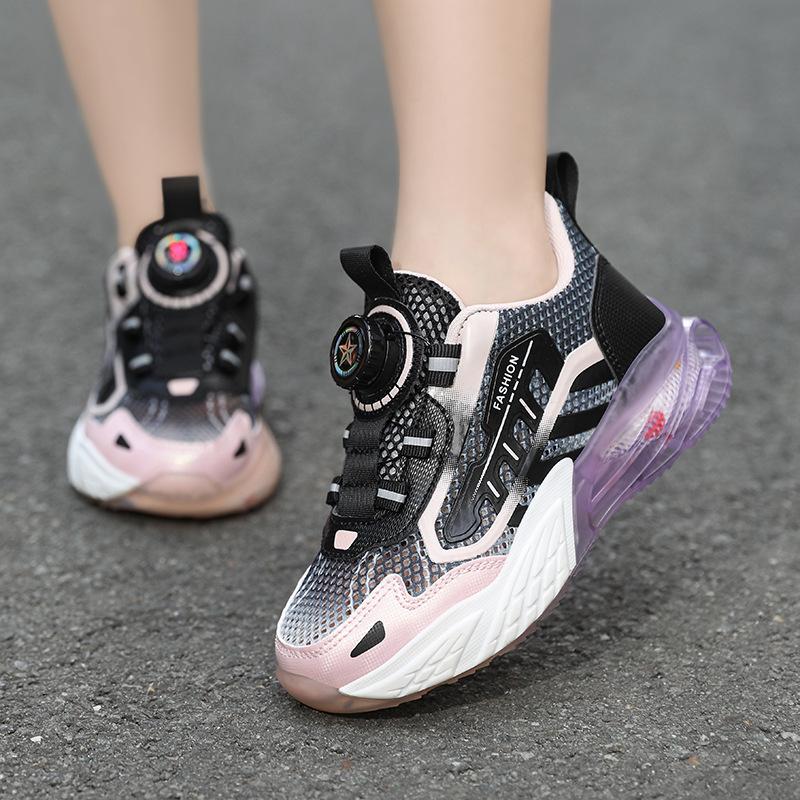 Soft-soled sneakers shoes pink-purple running shoes single mesh girls dad shoes children girls breathable spring and summer 28