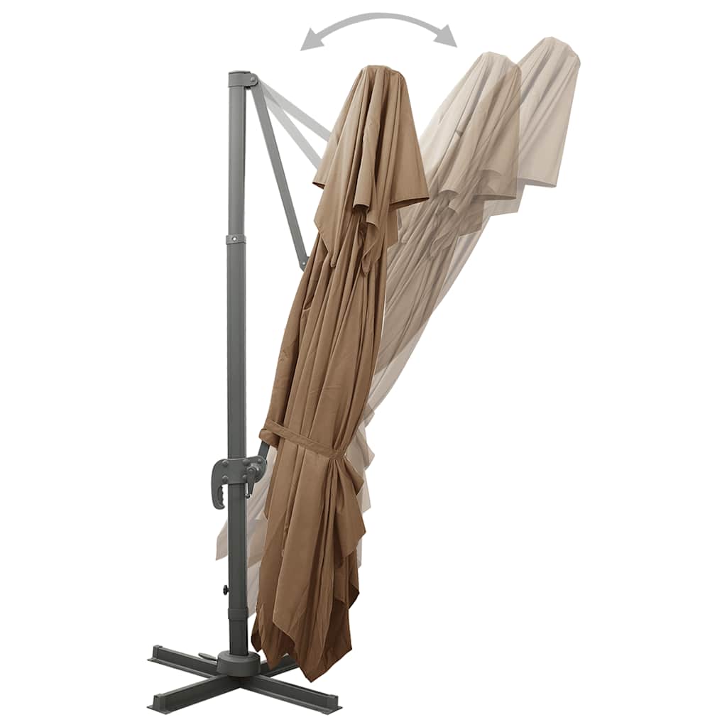 Cantilever Umbrella with Ventilation 400 X 300 Cm Taupe
