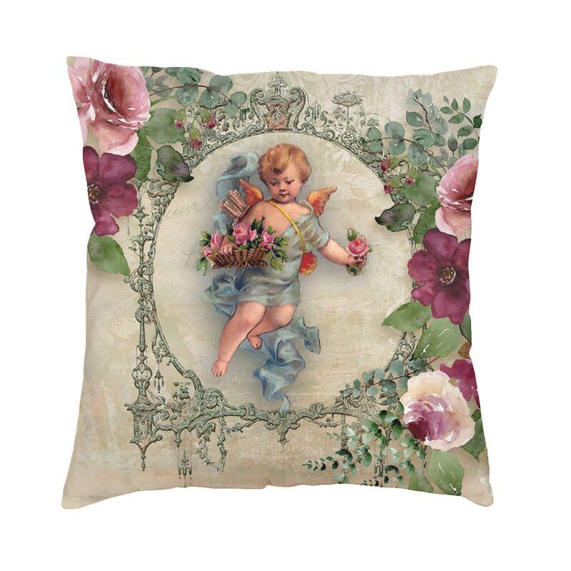 Nordic Victorian Angel Cushion Cover Velvet Fairies Sea Throw Pillow Case Living Room Decoration Pillowcase