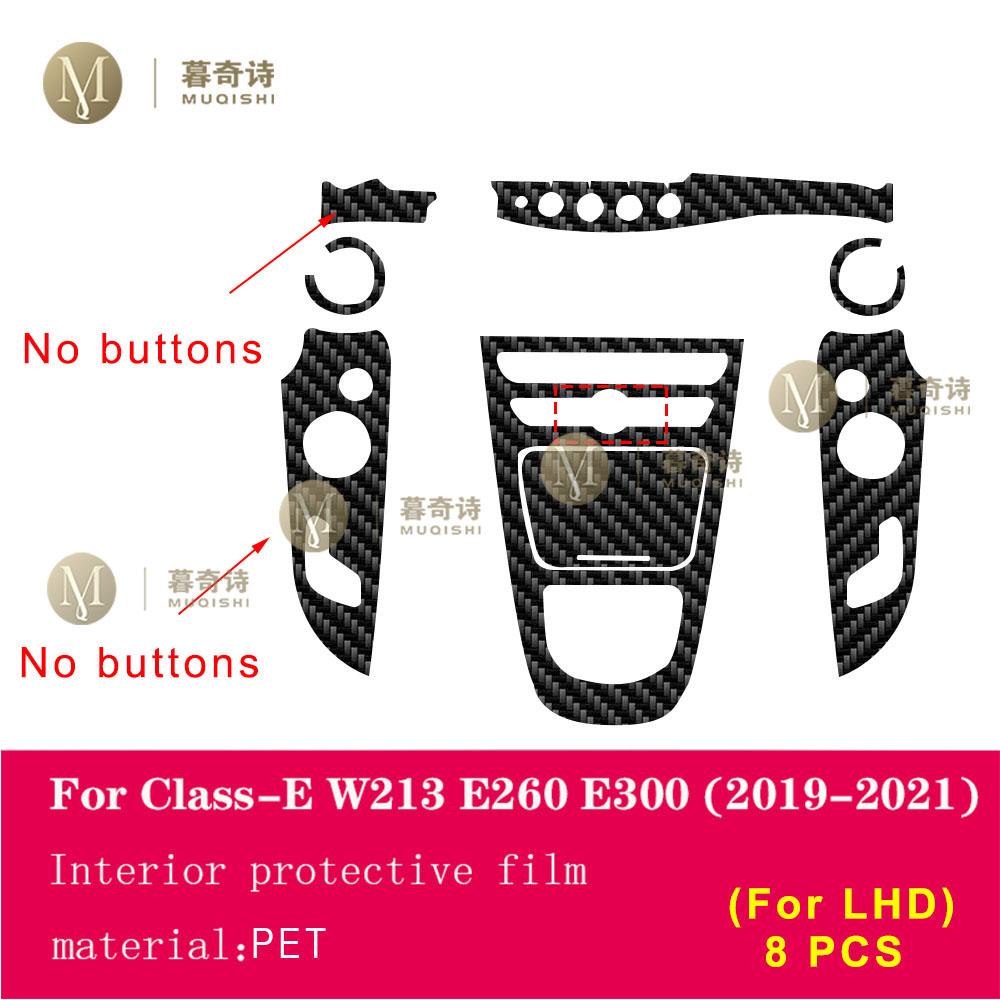 Pentru Mercedes Benz W213 Class-E Coupe - Film interior auto din fibră de carbon 5D PET Consolă centrală Film anti zgârieturi PPF