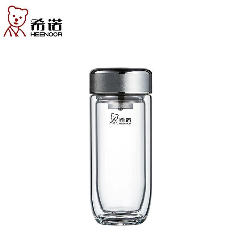 Saino XN-1927 Antibacterial Double-Layer Glass Tea Cup