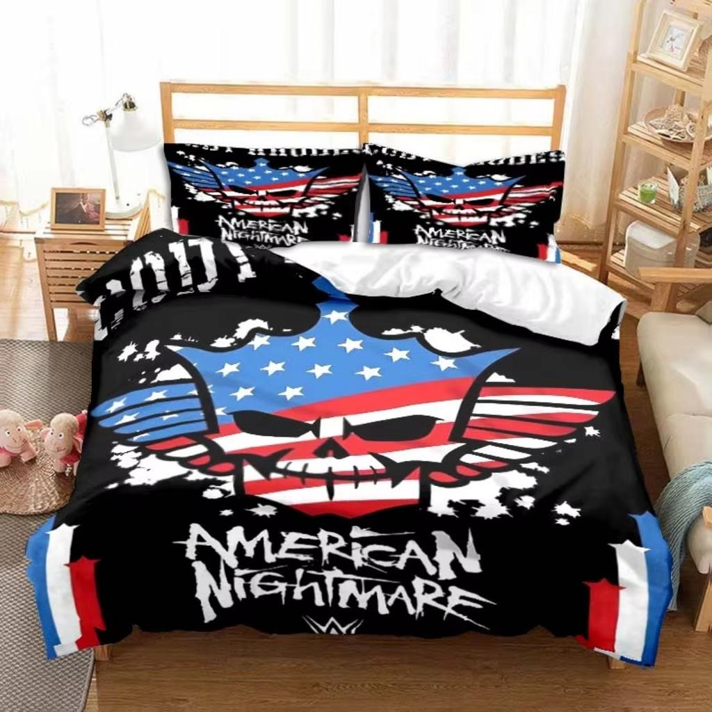 WWE Bedding Set American Nightmare Cody Rhodes 3D Soft Polyester Duvet Cover Set Single Double Twin King Size Teens Adults Home