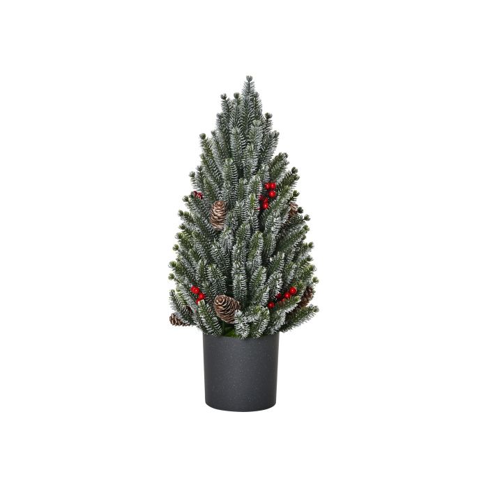 HOMCOM Sapin de Noël artificiel Sapin de Noël de table 170 branches Motif neige Matériau PE PVC Ø27 x 47 cm