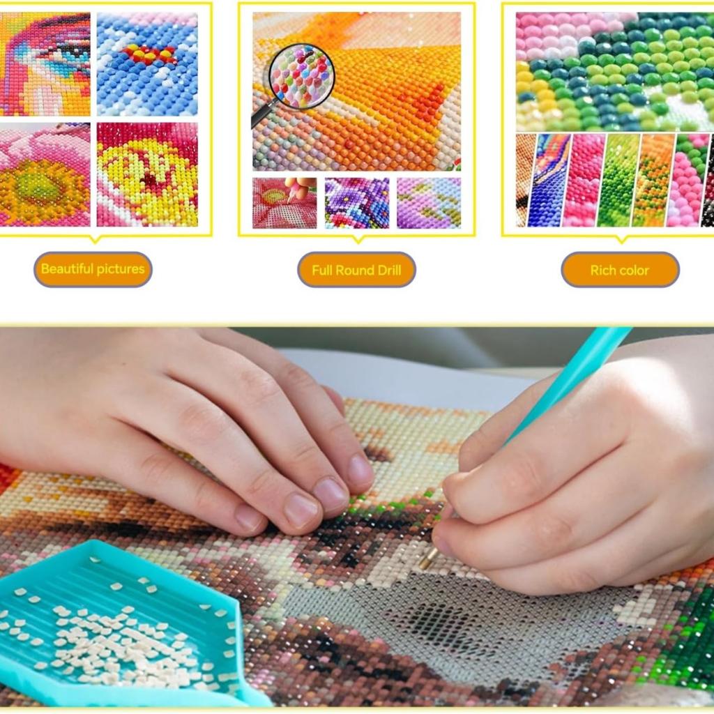 Animal Diamond Painting Painting Kit, 5D Cat Gemstone Diamond Embroidery Craft DIY Artwork Decoration Home Wall Mural