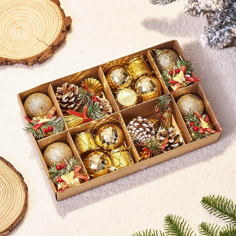 Christmas Ornaments Set - Includes Balls, Bells, Pinecones & Drums for Christmas Tree Decorations, Holiday Home Party Decor