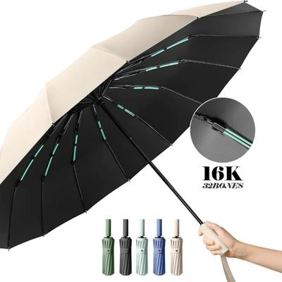 Umbrele compacte rezistente la vânt, pliabile automată, umbrelă de ploaie, de lux, pentru călătorii, 16K, dublu, umbrelă mare