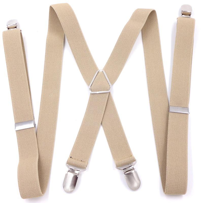 Herren Hosenträger Verstellbare Hosenträger X-Form Elastisches Band Seitenclip Überkreuzt Erwachsener Hosenträger Hosen Bekleidungszubehör