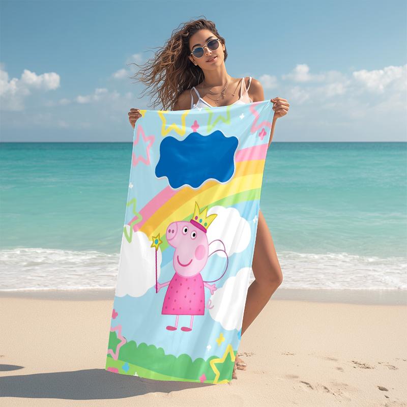 1Pc Peppa Pig Fairy Tale Beach Towel Microfiber Beach Towel Thin Absorbent For Beach Swimming Yoga Bath Sports 0917111