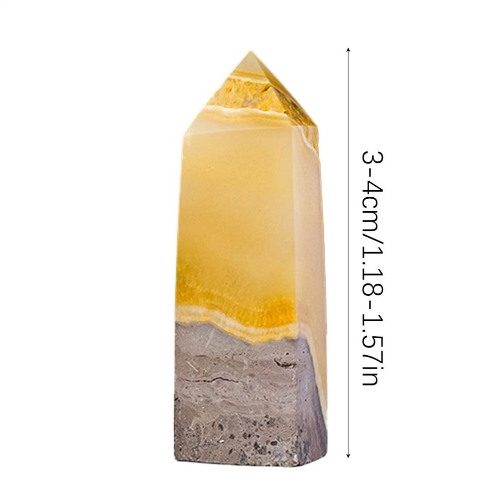 Хрустальная Палочка Натуральный Шестигранный Цитрин Камень Статуэтка Шестигранный Остроконечный Камень Фигурка Настольный Декор Домашние Украшения Для Медитации