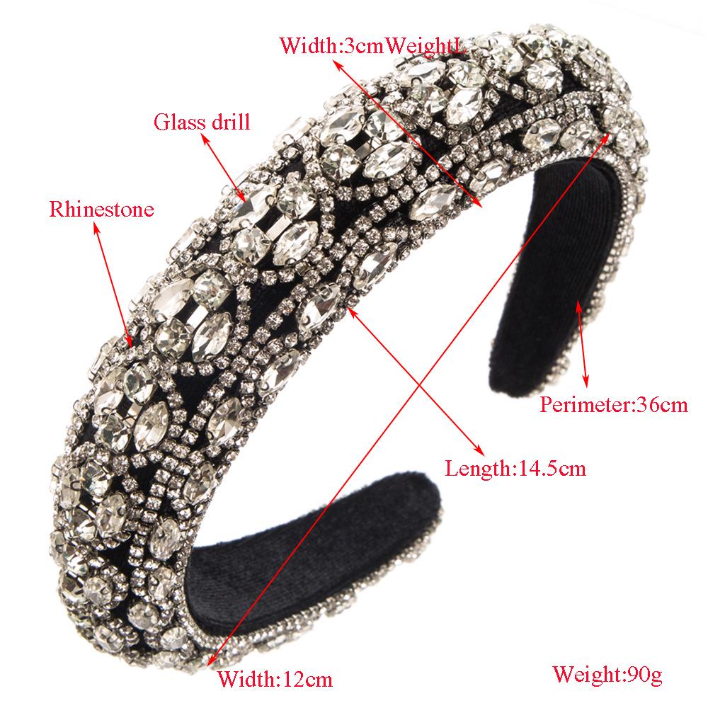 Heming Retro-Inspired Headband with Colored Glass and Diamond Inlays - Elegant Accessory for High-End Events