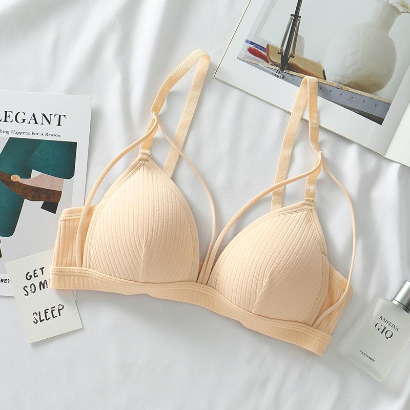 Yumei 145 Top a Fascia in Puro Cotone con Bottoni e Imbottitura - Senza Ferretto, Bellissimo Design sulla Schiena per Ragazze