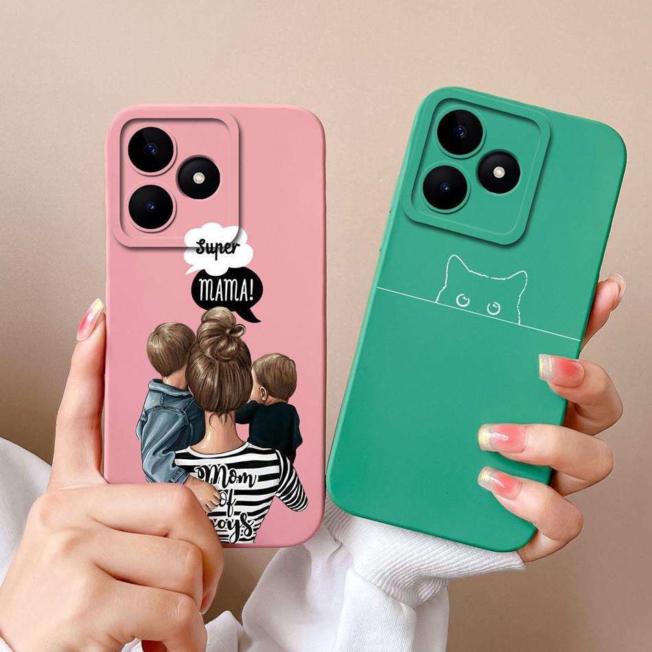 Coque Simple Pour Realme Note 50 Style Décontracté Protection Complète Anti-Choc Coque Arrière Silicone Liquide Doux Modèle RMX3834 Coque