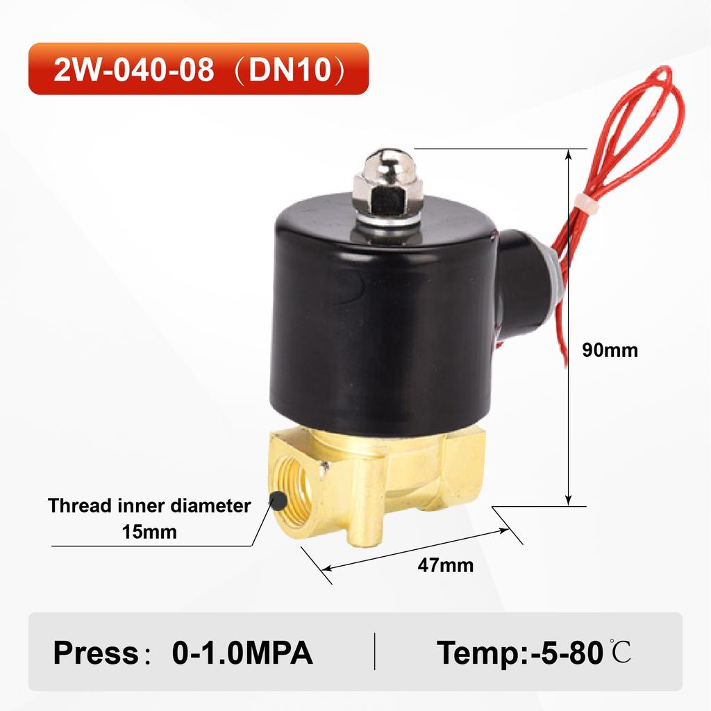 1/2" 3/4" 1" 2" Brass Electric Solenoid Valve Normally Closed 220V 24VDC 12VDC for Water Gas Oil Fitting