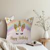 Unicorn Birthday Decor Rainbow Unicorn Personalized Pillow Dust Cover Bedroom Kids Party Decor Pillowcase Birthday Children Gift