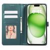 For iPhone 16 Case Anti Scratch Splicing Imprinted Rhombus Leather Phone Cover