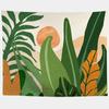 Watercolor Sea Sunset Tropical Forest Print Tapestry  Plants Abstract Landscape Living Room Bedroom Home Decor