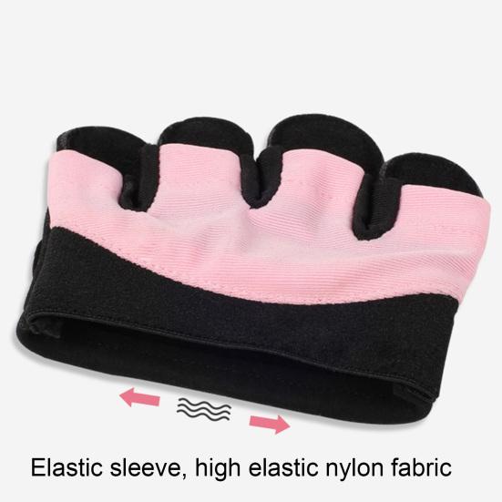 1 Pair Gym Gloves Sweat-absorbing Breathable Anti-slip Men Women Weight Lifting Training Fitness Four-finger Gloves Hand Guard Protector
