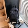 2025 new fashionable atmosphere simple backpack solid color schoolbag large capacity shoulder bag popular small square bag