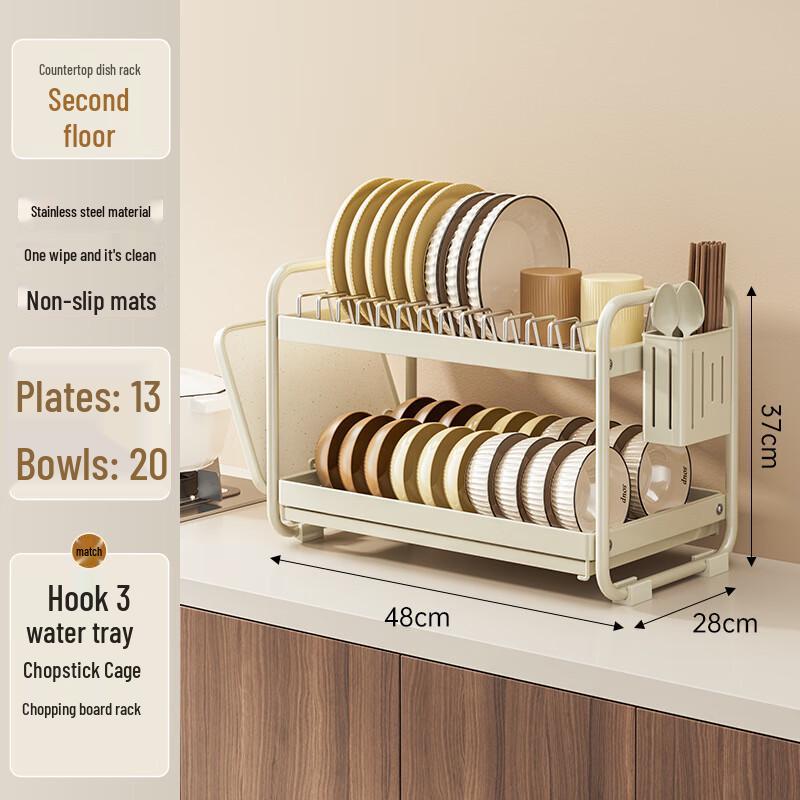 Nana Kitchen Double-Layer Countertop Dish Rack