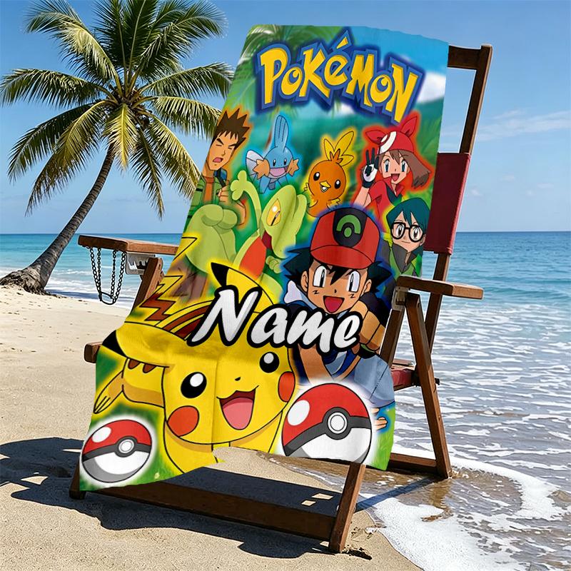 Custom Name Personalized card game Print Beach Towel, for Trip Camping Beach Party Home Decor, Birthday Gift for Family & Friends