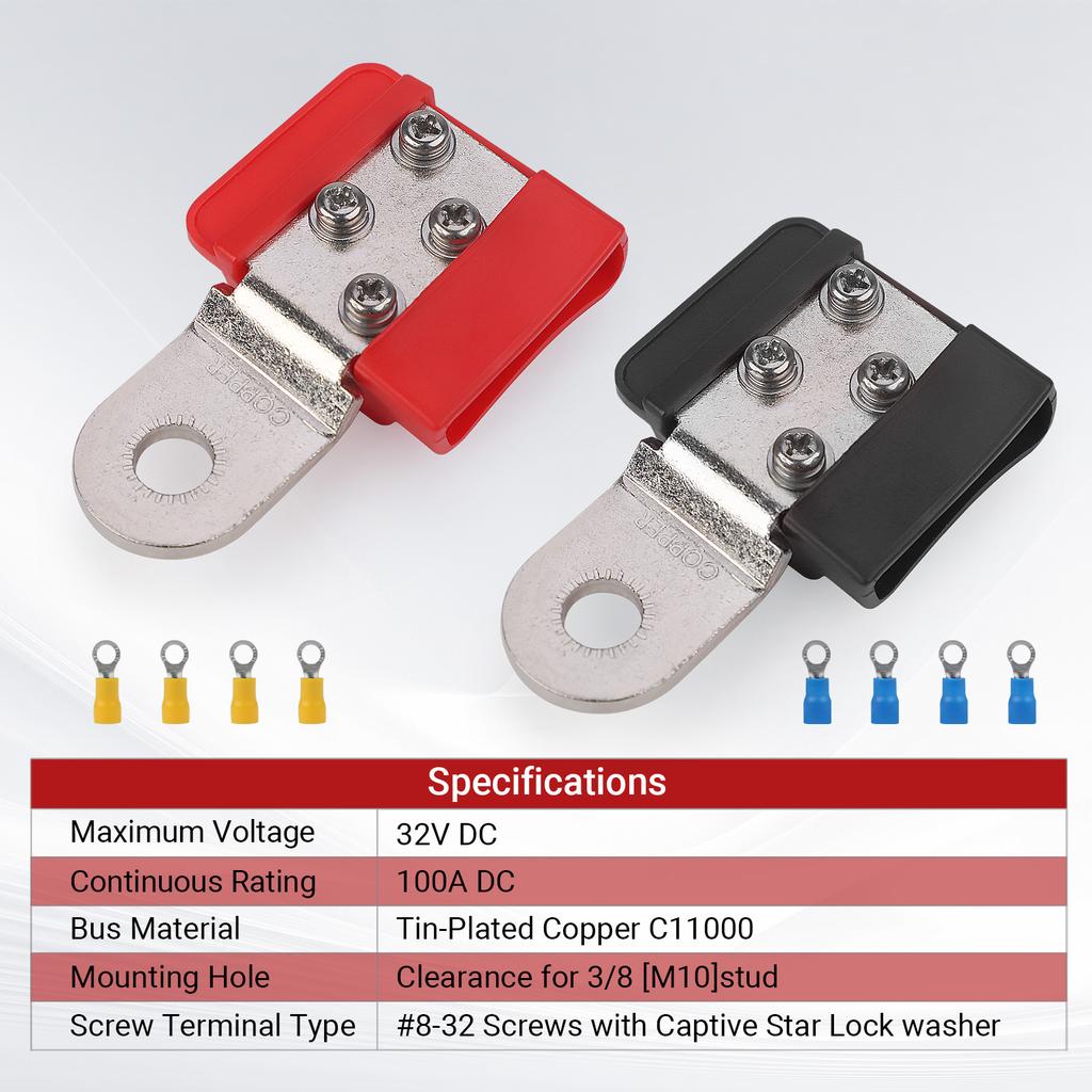 New Terminal Mount Tin-plated Copper With Captive Washer For Secure Positive and Negative Electrical Connections In Auto Battery