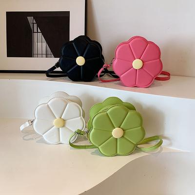 Fresh, Literary and Beautiful Flowers and Fashionable One-shoulder Candy Color Summer Bag New Crossbody Small Round Bag for Women