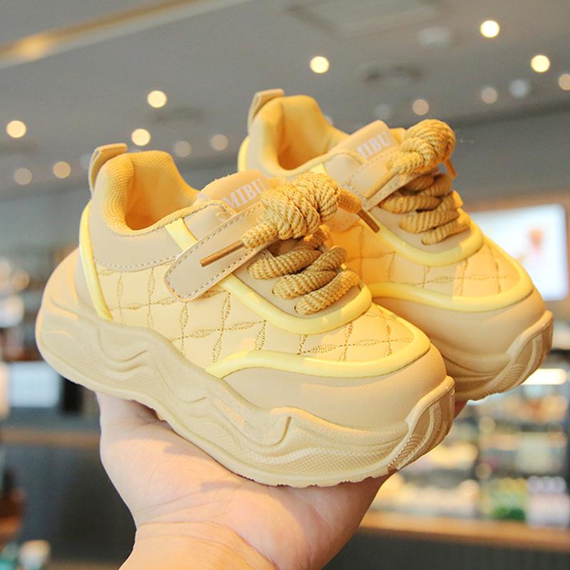 Children's Sports Shoes 2025 Spring and Autumn New Boys' Dad Shoes Trend Girls' Little White Shoes Soft-soled Baby Casual Shoes
