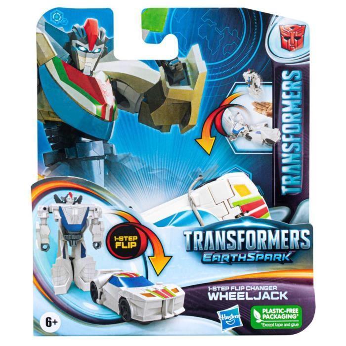 Figurine Transformers Earthspark 1 Step Flip - Wheeljack 10cm - HASBRO - Jouet pour enfant