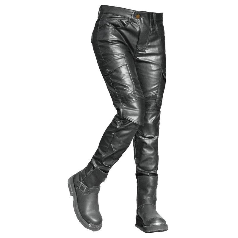 Motorcycle Riding Pants Women PU Leather Protective Gear Windproof Waterproof Crash Resistant Biker Trousers